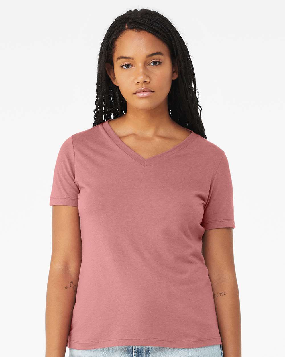 BELLA + CANVAS - Women's Relaxed Triblend Short Sleeve V-Neck Tee - 6415