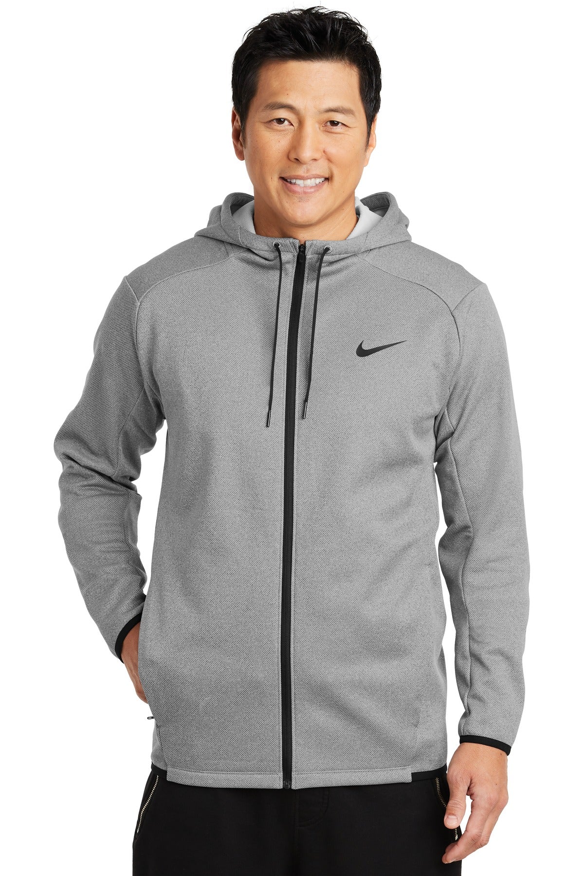 Nike Therma-FIT Textured Fleece Full-Zip Hoodie. NKAH6268
