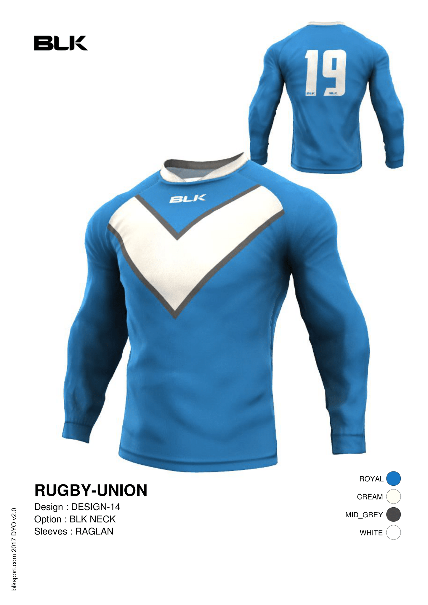 BLK - Men's Long Sleeve Rugby Jersey
