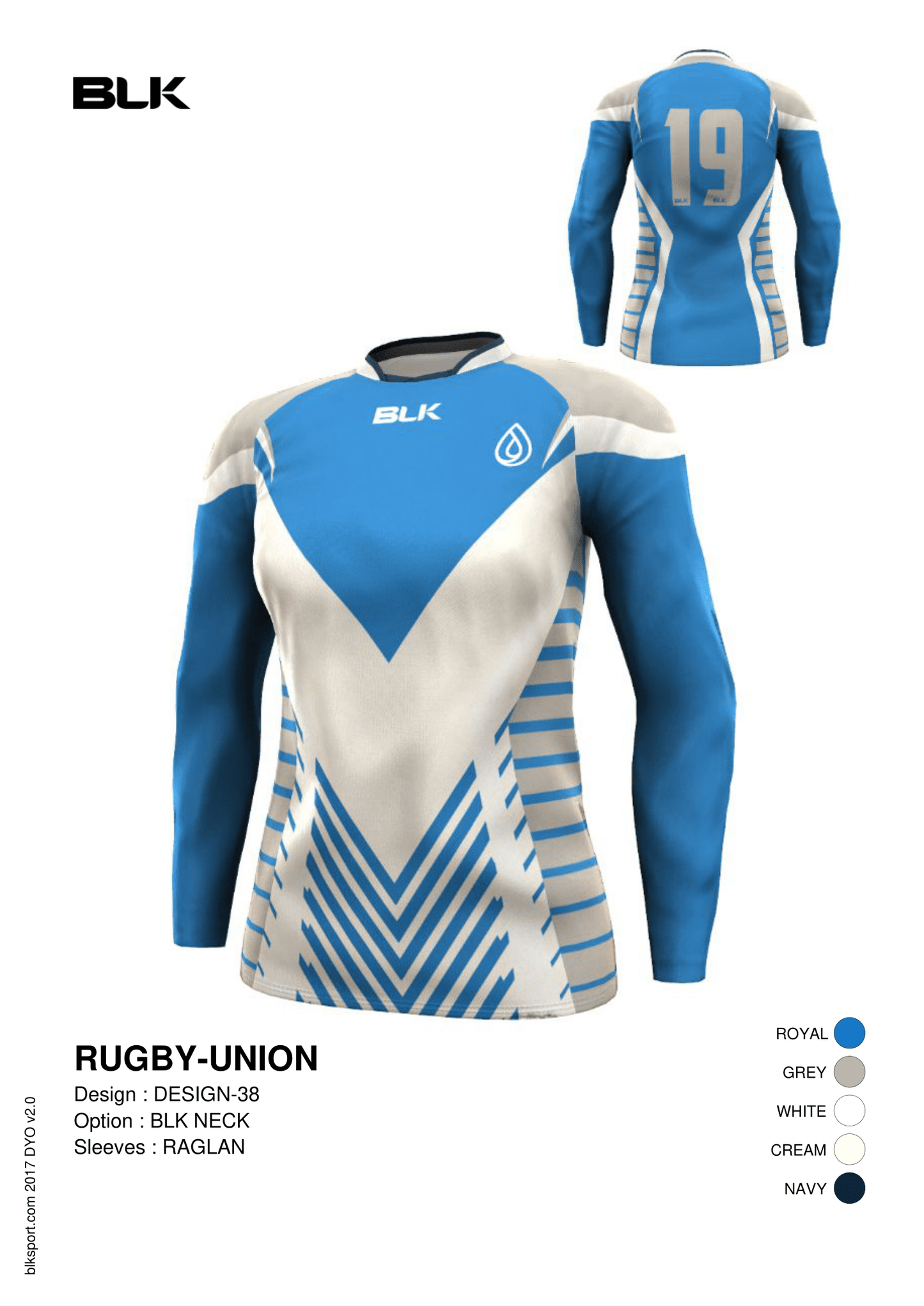 BLK - Ladies Long Sleeve Rugby Jersey